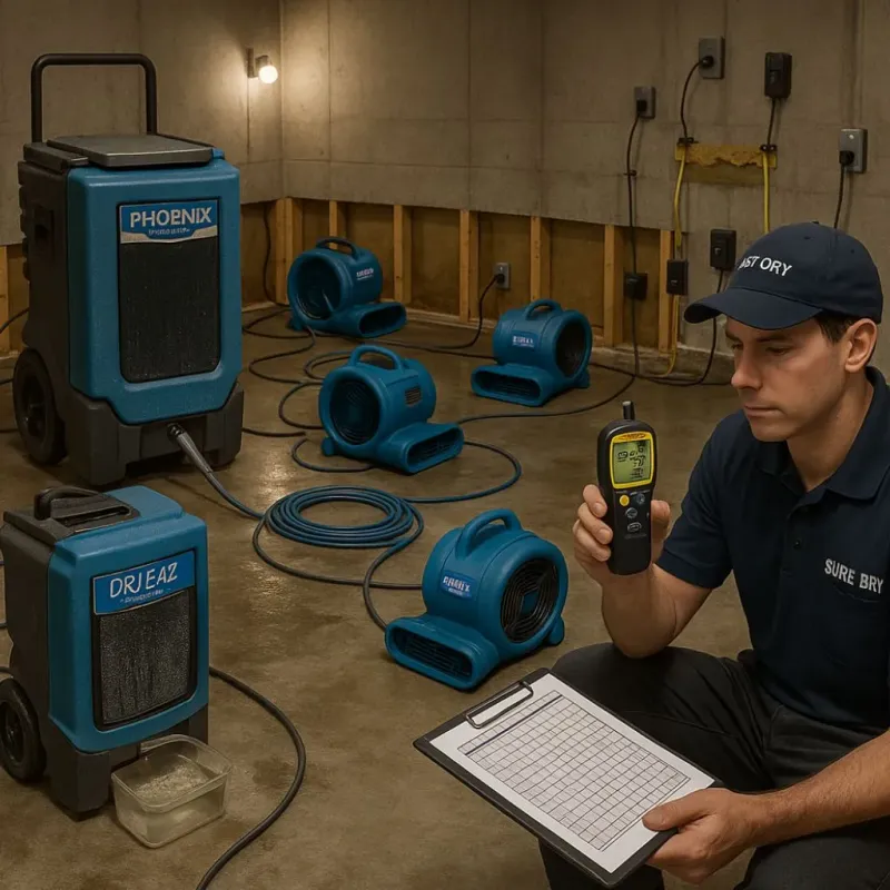 Structural Drying and Dehumidification process in Micco, FL